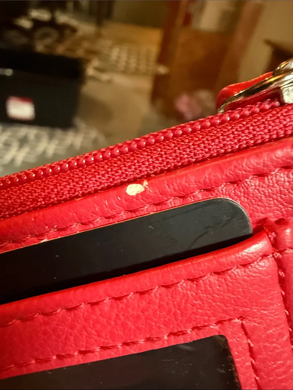 Tahari Pink-Red Leather Card Wallet Phone Case with Snap